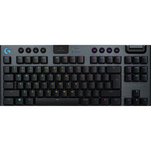 Logitech G915 TKL Tenkeyless LIGHTSPEED Wireless RGB Mechanical Gaming Keyboard (Carbon US International Clicky) 920-009537