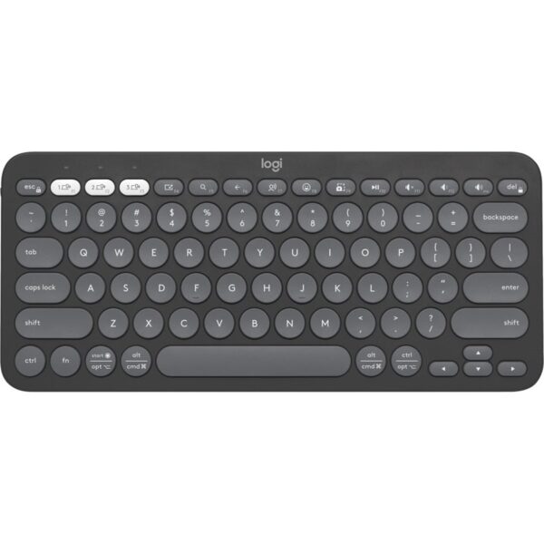 Logitech PEBBLE KEYS 2 K380S Multi-Device Bluetooth Wireless Keyboard, Slim and Portable - Tonal Graphite