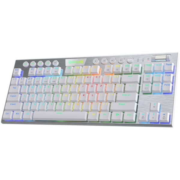 Redragon HORUS PRO TKL K621W Wireless Wired Mechanical Gaming Keyboard, Red Switch, White